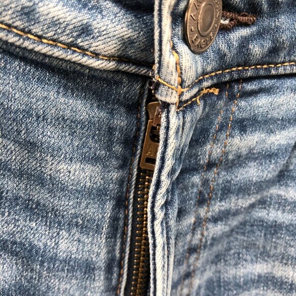 American Eagle Original Bootcut Jeans Mens 34x30 (34x29) Blue Airflex Whiskered - Picture 5 of 12